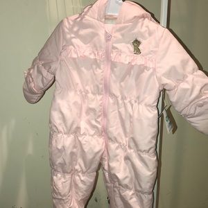 NWT baby girl snowsuit-ADORABLE!! Faux fur